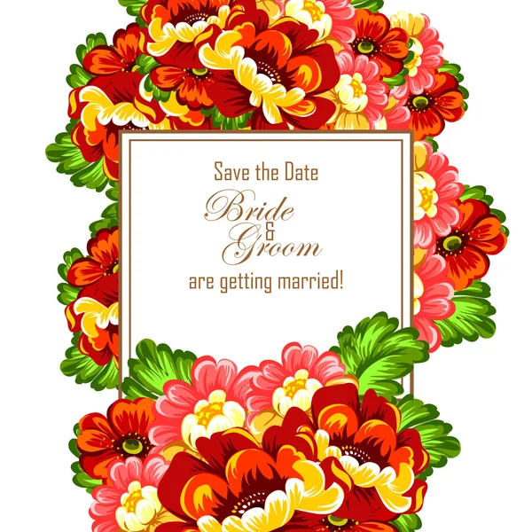 Delicate invitation with flowers — Stock Vector