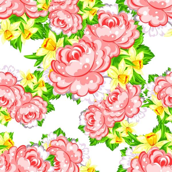 Motif floral sans couture — Image vectorielle