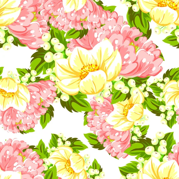 Bloemen naadloos patroon — Stockvector