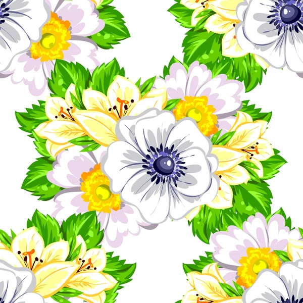 Bloemen naadloos patroon — Stockvector