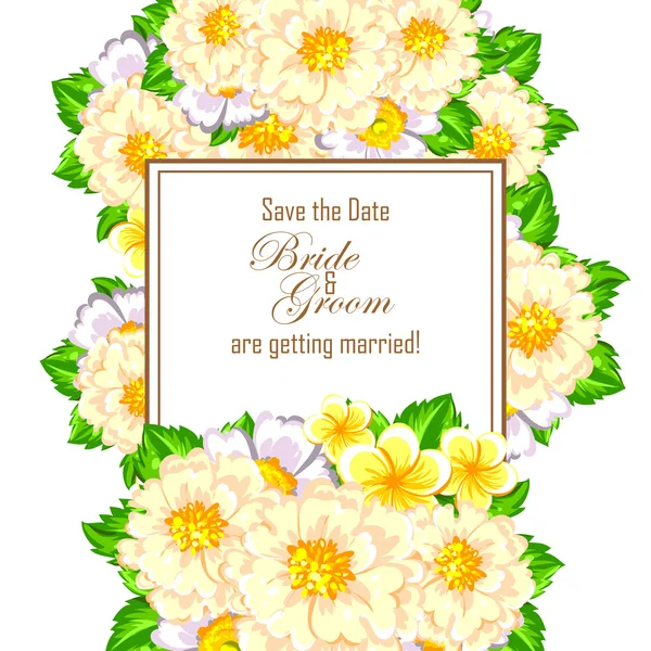 Delicate invitation with flowers — Stock Vector