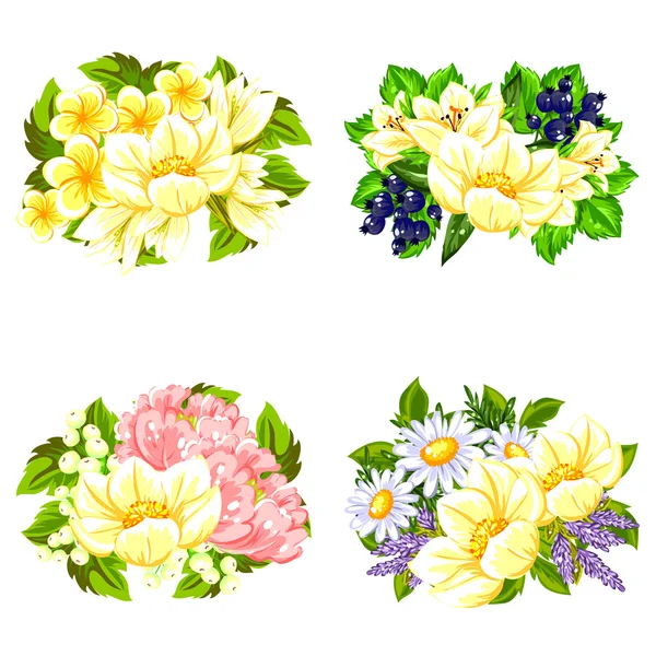 Bouquet de fleurs ensemble — Image vectorielle