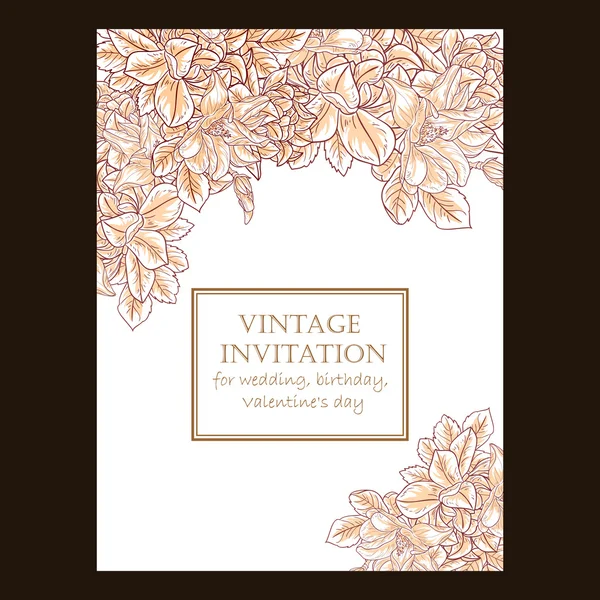 Invitation délicate avec des fleurs — Image vectorielle