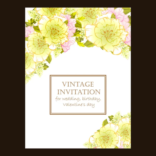 Invitation délicate avec des fleurs — Image vectorielle