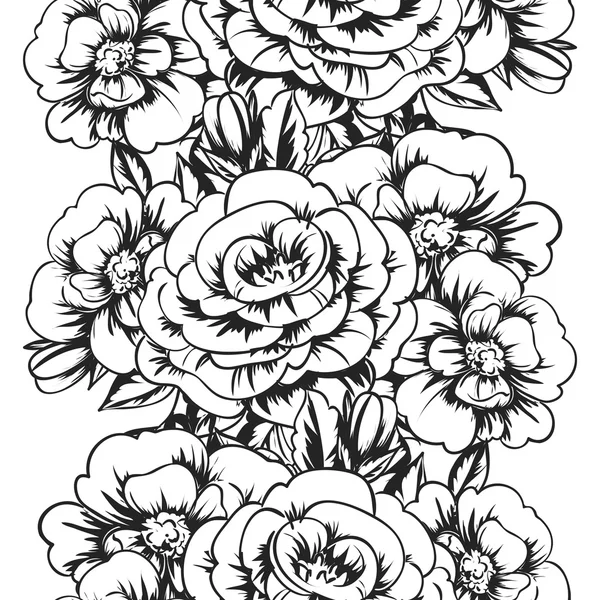 Bloemen naadloos patroon — Stockvector