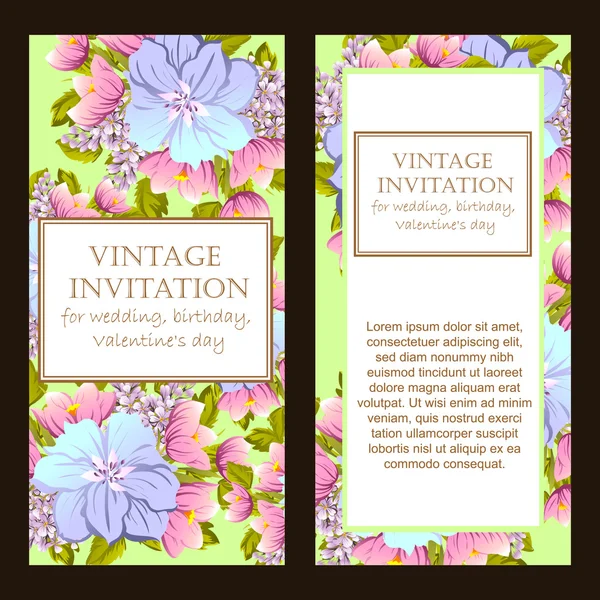 Delicate invitation with flowers Stock Vector