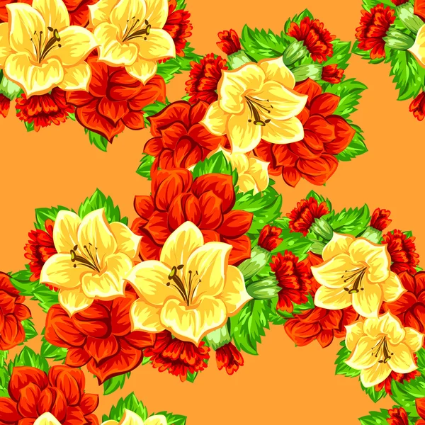 Bloemen naadloos patroon — Stockvector