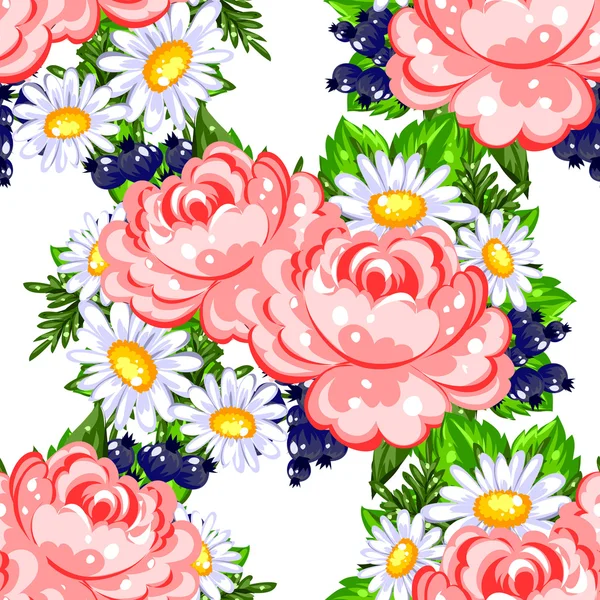 Motif floral sans couture — Image vectorielle