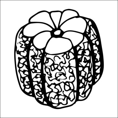 Beyaz arkaplanda deseni olan dekoratif balkabağı, Cadılar Bayramı