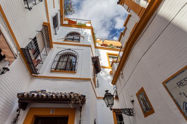 Santa Cruz çeyrek, Sevilla, Endülüs, İspanya'da bina tipik
