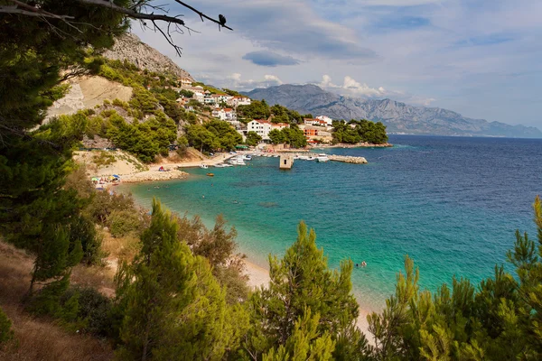 Mar Adriático al atardecer - Makarska Riviera, Croacia — Foto de Stock