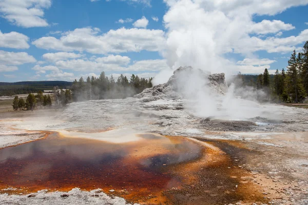 Castle geyser, Upper geyser basin, Yellowstone, Wyoming, États-Unis — Photo