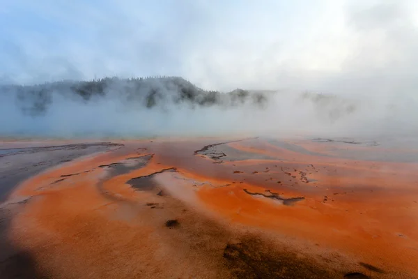 Sunset Grand Prismatic basin , Yellowstone — Stock Photo, Image