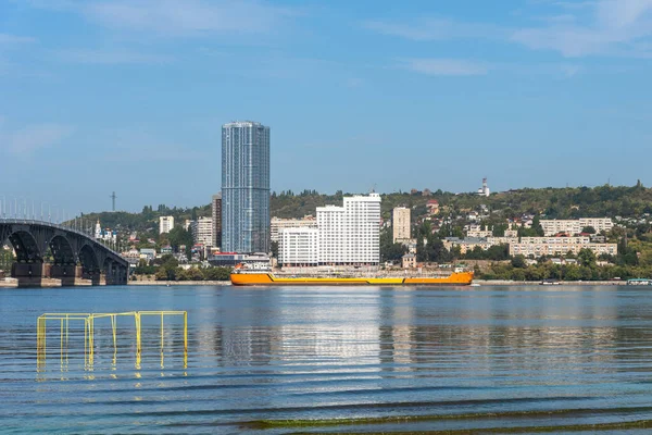 Саратов Росія Вересня 2020 Волзький Банк Вигляд Саратова Міський Пейзаж — стокове фото