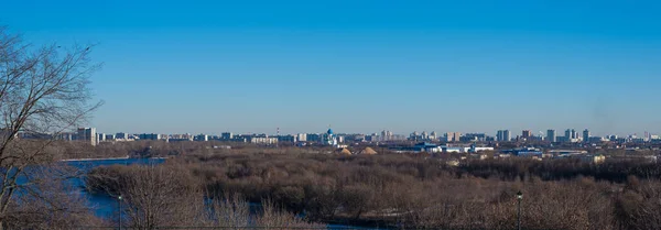 Autumn Panoramic Landscape Moscow Trees Moscow River — Stock Photo, Image