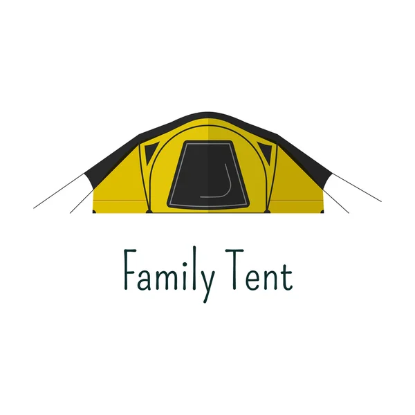 Family tent flat icon. Camping tent color pictogram. Tent symbol for Vacation with family. Summer graphics for web infographics, projects, printing. Vector design — Stockový vektor