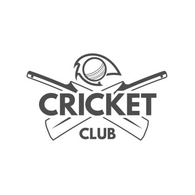 Cricket team emblem and design elements.  championship logo .  club badge. Sports symbols with  gear, equipment. Use for web or tee   print them