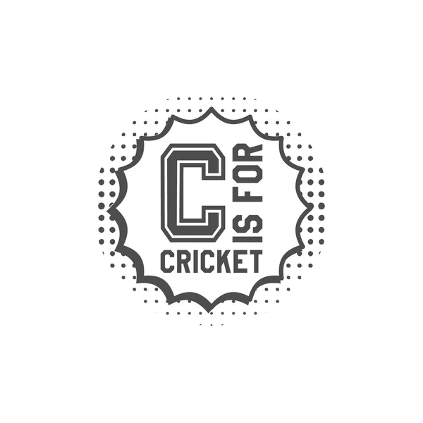 Cricket monogram emblem and design elements.  logo  in pop art style.  club badge. Sports sticker. Monochrome dotted background. Use for web or tee , print on t-shirt. Vector — Image vectorielle