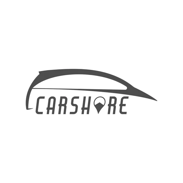Car share logo design. Car Sharing vector concept. Collective usage of cars via web application. Carsharing icon, car rental element and symbol. Use for webdesign or print. Monochrome design — Stockový vektor