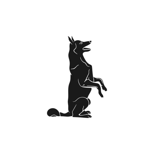 Σκιαγραφική Εικόνα Ποιμένα Μονόχρωμο Σχήμα Σκύλου Στοιχείο Φορέα Υλικού Για — Διανυσματικό Αρχείο