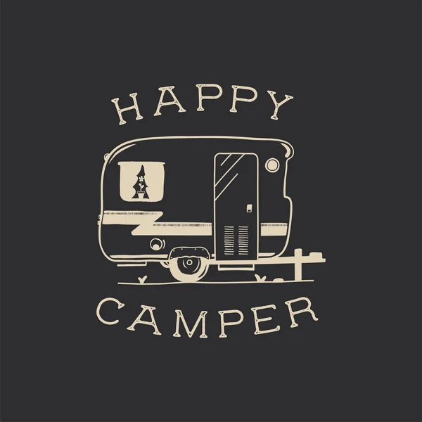 Gestaltung Von Camping Typografie Abzeichen Outdoor Reise Logo Grafik Mit — Stockvektor