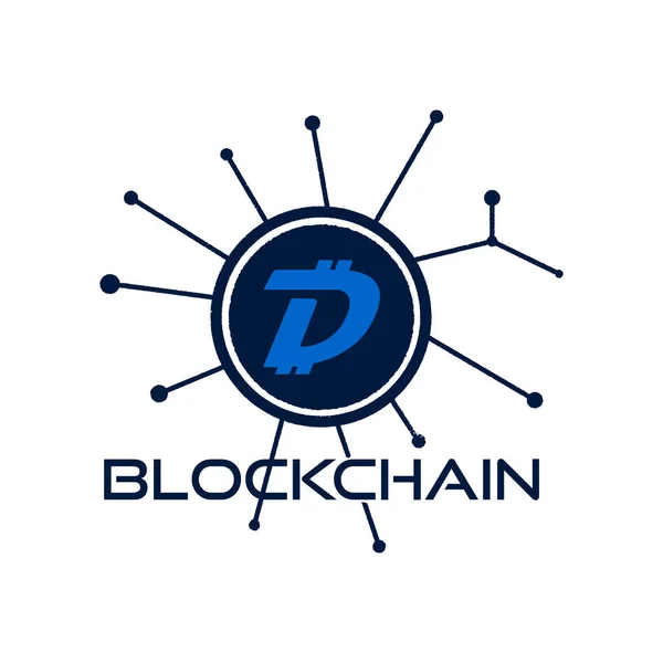 Digibyte Blockchain Logo Grafik Dgb Digital Asset Konzept Kryptowährung Aufkleber — Stockvektor