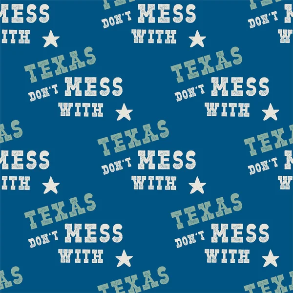 Texas Mönster Med Siluett Texas Former Och Text Vintage Handritad — Stock vektor