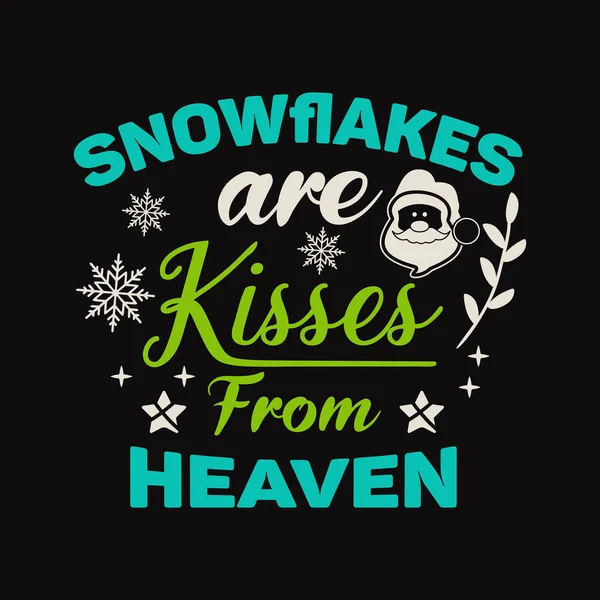 Świąteczny Cytat Plakat Kaligraficzny Sylwetki Cytatem Płatki Śniegu Pocałunki Nieba — Wektor stockowy