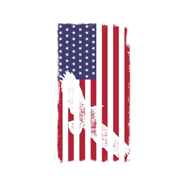 Usa Amerikaanse Nationale Vlag Onbenadrukte Witte Stijl Vintage Design Met — Stockvector
