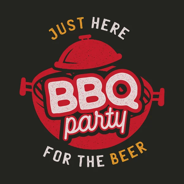 Barbecue party logo template. BBQ print voor t-shirt, sticker, poster. Voorraadvectorembleem — Stockvector
