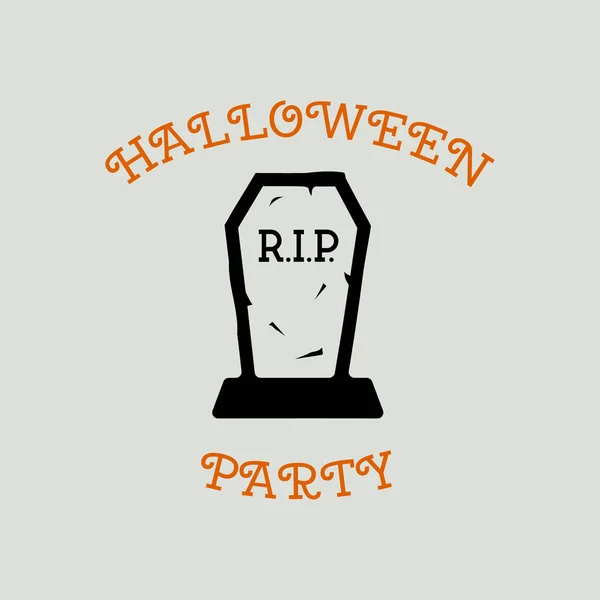 Vintage Halloween typografie badge graphics met graftombe en citaat tekst - Halloween Party. Enge kerstembleem label. Voorraadvectorsticker — Stockvector