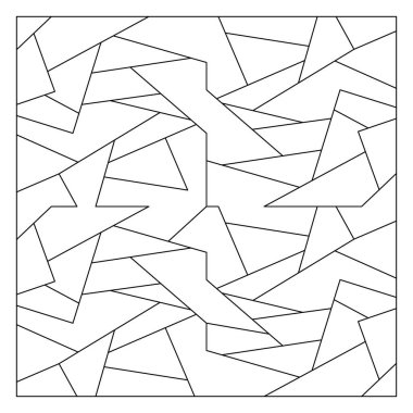 Olağandışı Soyut Boş Yapboz Bulmacası. Baskı ve internet için basit bir sanat tarzı. Geometrik üçgen tarzı. Stok vektör illüstrasyonu