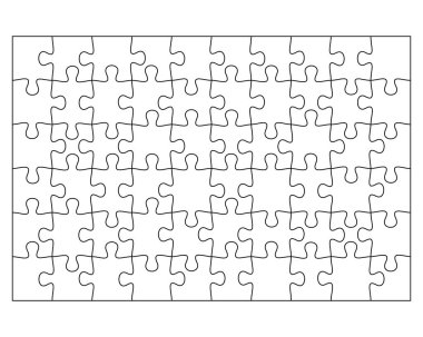 Boş Testere Bulmacası 60 parça. Baskı ve internet için basit bir sanat tarzı. Stok vektör illüstrasyonu