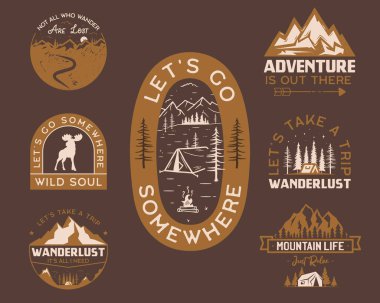 Gezgin şehvet konsept vektör tasarımları kümesi