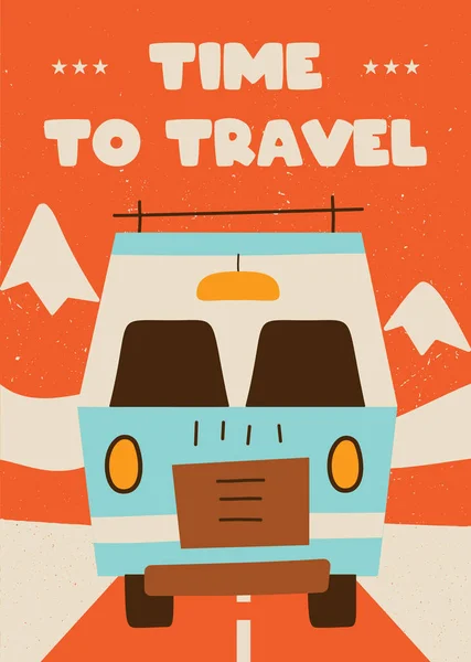 Retro travel concept vector design — Stock Vector