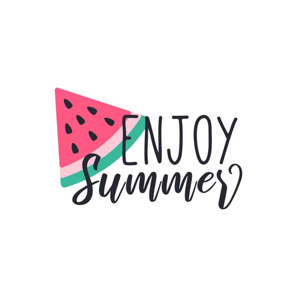 Enjoy summer vector logo design — Stock Vector