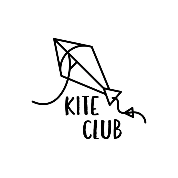 Kite club vector logo design — Stock Vector