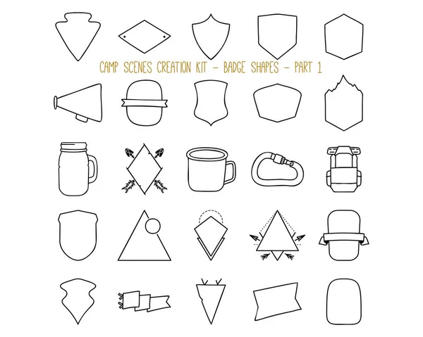 Set of outline badge shapes — Stockvektor