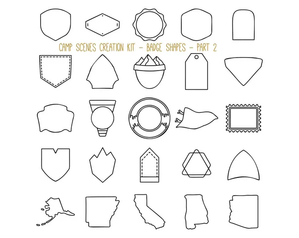 Set of outline badge shapes. Part 2 — Stock Vector