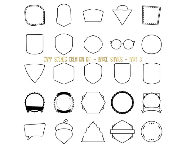 Set of outline badge shapes. Part 3 — Stock Vector