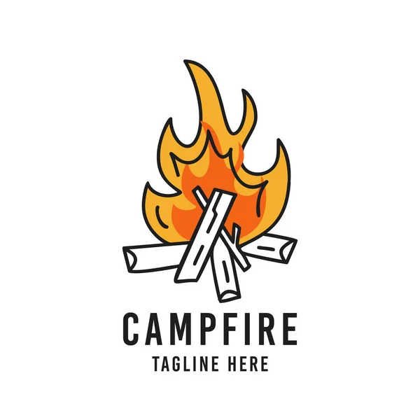 Vector design of burning campfire — Stockvektor
