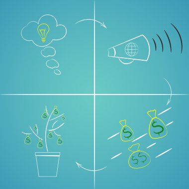 Infographic crowdfunding kavramı. İş kavramı illüstrasyon