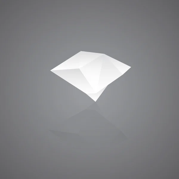 Abstracte creatief concept pictogram van witte diamant. Driehoek stijl. Vector ontwerp. — Stockvector