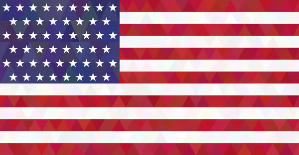 USA-Flagge. Dreieck-Stil. — Stockvektor