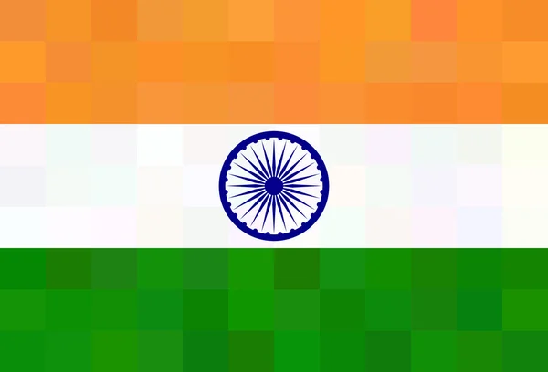 Indian flag - square polygonal style — Stock Vector