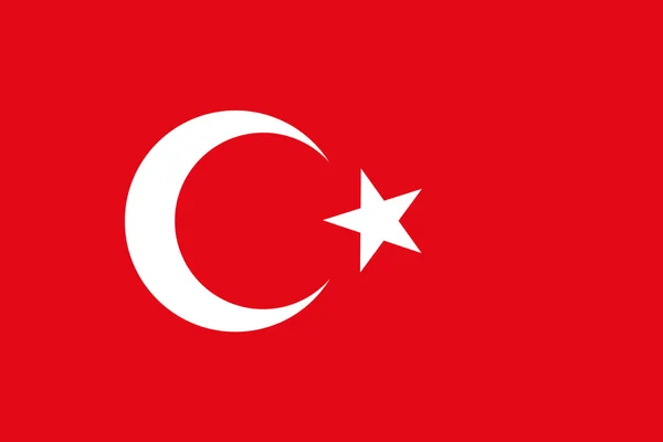 Fond de vecteur du drapeau de la Turquie. Proportions d'origine et de qualité — Image vectorielle