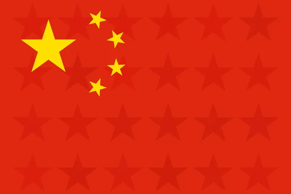 Vlag van China. Oorspronkelijke deel en kleuren. Sterren ongebruikelijke achtergrond. Abstract driehoek ontwerp. Hoge kwaliteit — Stockvector