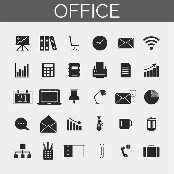 Set de iconos negocios y oficina. Iconos de moda de la línea para web y móvil. — Archivo Imágenes Vectoriales