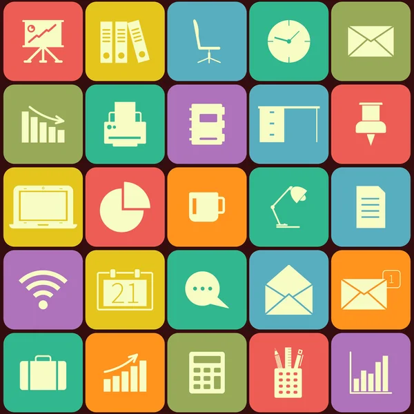 Kanceláře a obchodní ploché ikony pro Web a mobilní aplikace. Lze použít jako prvky v infografiky, logo — Stockový vektor