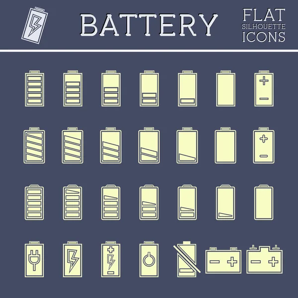 Battery Icons Set — Stock Vector